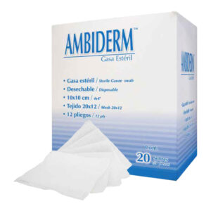 Gasa Estéril Ambiderm 10 × 10 cm – Caja con 20 Sobres