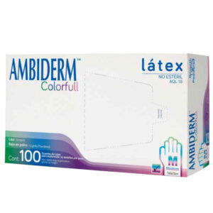 Guantes de Látex para Exploración Ambiderm Colorfull – Caja con 100 Piezas