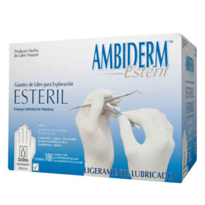 Guantes de Látex para Exploración Estéril Ambiderm – Caja con 100 Piezas