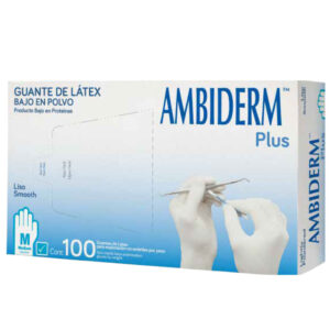 Guantes de Látex para Exploración Ambiderm Plus – Caja con 100 Piezas