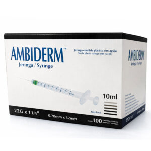 Jeringa Estéril con Aguja Ambiderm 10 ml – 22G × 1¼"