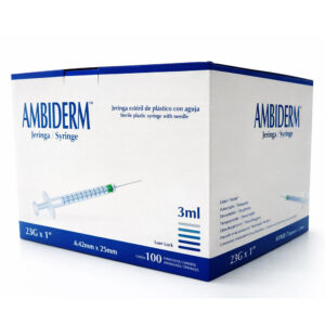 Jeringa Estéril con Aguja Ambiderm 3 ml – 23G × 1"