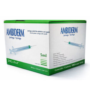 Jeringa Estéril con Aguja Ambiderm 5 ml – 21G × 1¼"